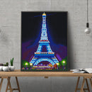 Full Round Diamond Painting Luminous Iron Tower Rhinestone Mosaic Home Wall A