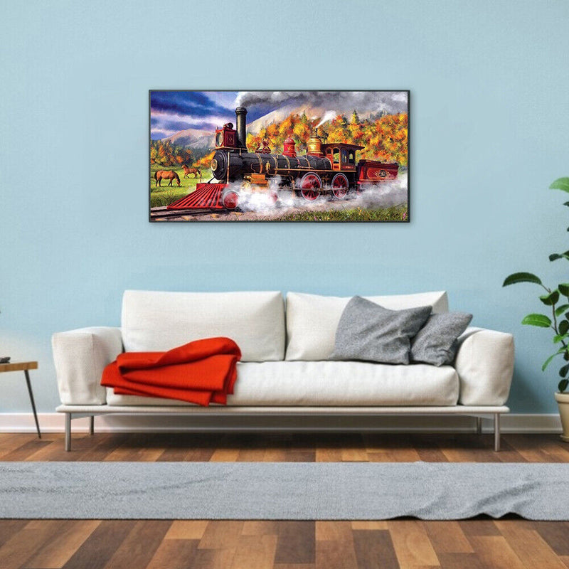 Prairie Train Oil Paint By Numbers DIY Canvas Wall Art Picture Craft Home Decor