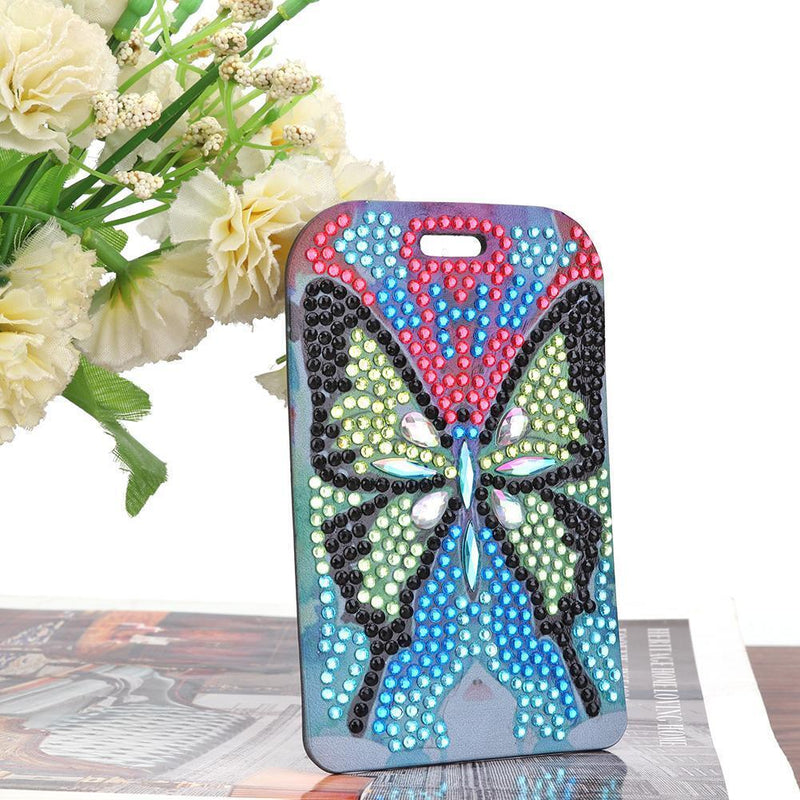 DIY Special Shape Diamond Painting Butterfly Shape Luggage Boarding Pass Label