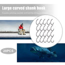 Carp Fishing Hooks, High Carbon Steel Bait Jig Fish Hooks with Sharp Barb, 20pcs