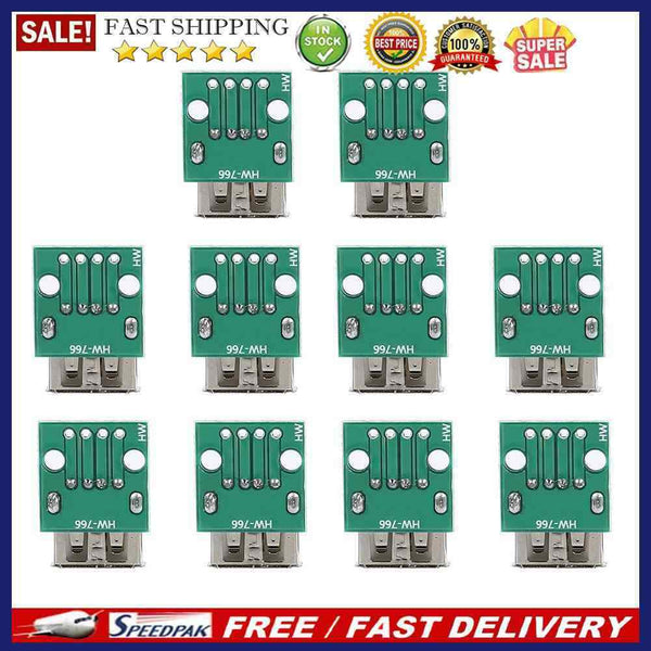 10pcs USB 2.0 Female Socket to DIP 4Pin 2.54mm Adapter for Cellphone Data C