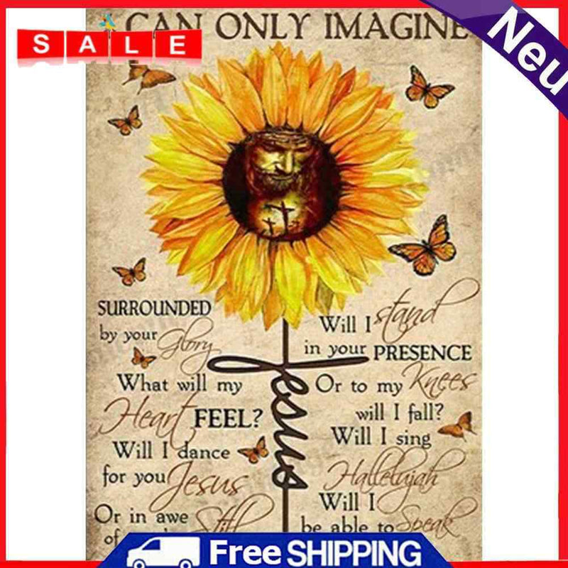 5D Diamond Painting Kit Sunflower Letters Full Round Drill Rhinestone DIY Wall
