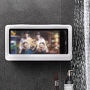 Wall Phone Box Waterproof Touch Screen Phone Holder for Bathroom (White)