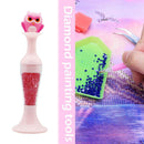 Vase 5D Diamond Painting Point Drill Pen DIY Craft (Pink Owl w/ Drill)