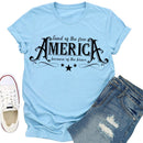 Independence Day America Tea T-Shirt (Light Blue M)