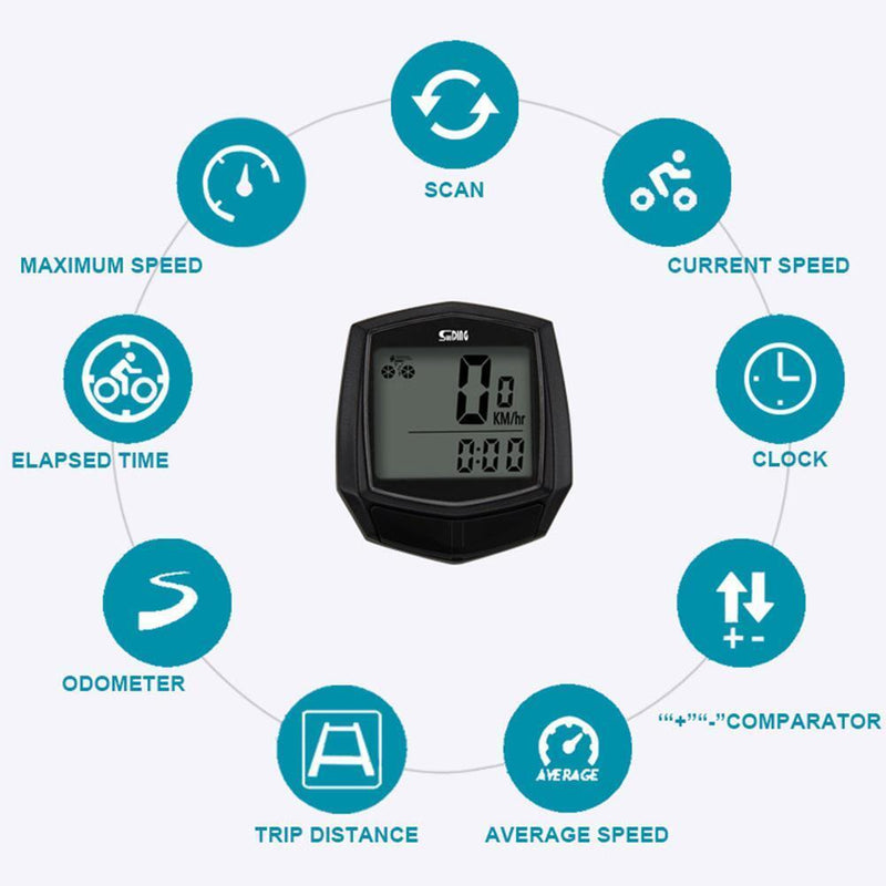 Bike Computer Waterproof Wired LCD Computer Speedometer Odometer Stopwatch Newly