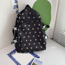 #A Fashion Floral Backpack Nylon Female Preppy Style Large Capacity Schoolbags