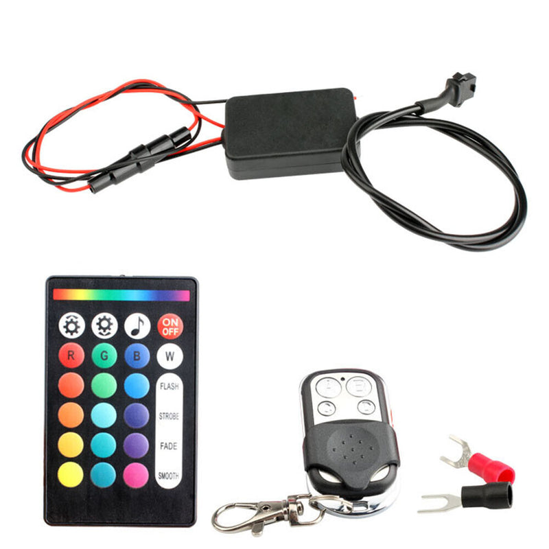 12pcs/set Motorcycle RGB LED Strip Kit RF Remote Control Underglow Lights Bar