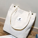 Solid Color Art Style Shoulder Bags Canvas Groceries Totes Foldable Handbag