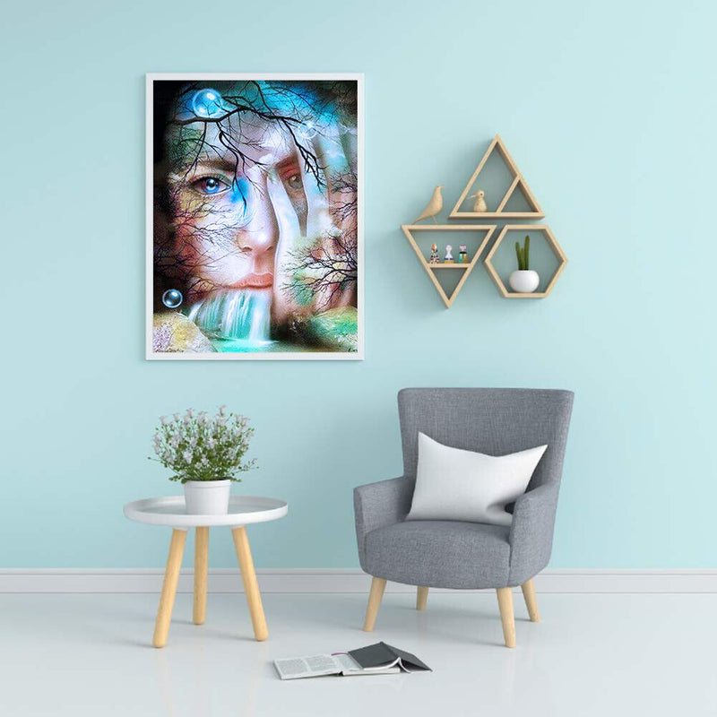 Waterfall Girl Oil Paint By Numbers Kits DIY Craft Coloring Drawing Home De