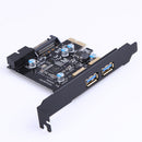 PCI-E to USB 3.0 2 Port PCI Express Expansion Card 19-Pin Power Connector Newly