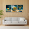 Canvas Paint By Numbers Golden Deer 3 Panel Oil Hand Painted Home Drawing Kit