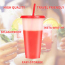 Reusable Color Changing Cups 7pcs Cold Drinks Travel Tumbler with Lids Straws