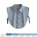 Denim Women False Decor Shirt Collar Detachable Lapel Solid Blouse Accessor
