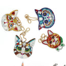 4pcs DIY Diamond Painting Keychain Special-shaped Full Drill Cat Ornament Newly