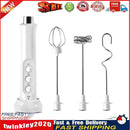 USB Electric Milk Frother 3 Whisk Coffee Foamer Handheld Egg Mixer (White) Newly