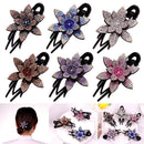Flower shape Dovetail Barrette Styling Tools Rhinestone Hairpin Hair Clips