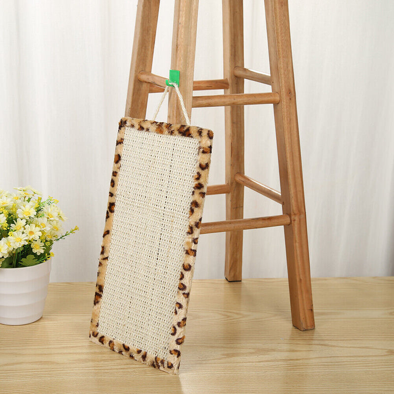 Hanging Fish Shaped Sisal Cat Scratch Mat Toys Pet Furniture Protector Pad