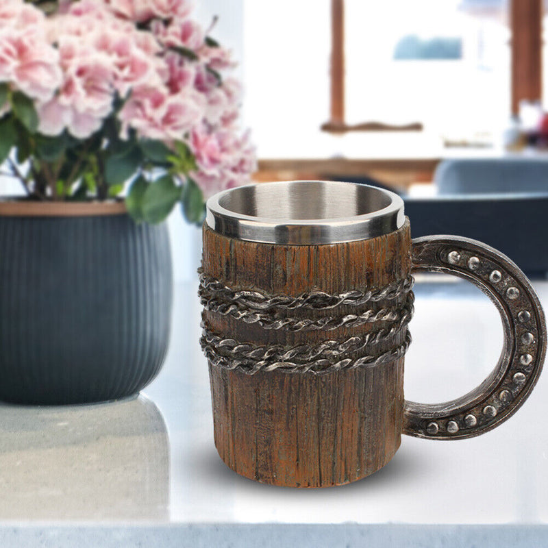 Horseshoe Coil Cups Stainless Steel Coffee Mug for Living Room Kitchen Ornaments