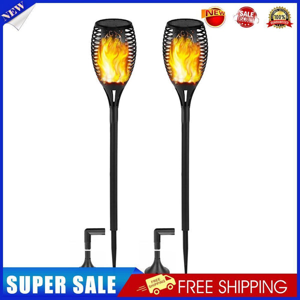 12 LED Flame Torch Light Solar Garden Plug-In Decor Lighting Lamp (2pcs)