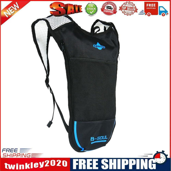 MTB Bike Cycling Backpack Water Bladder Bag Sport Folding Rucksack (Blue)