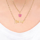 Fashion Double Layer Choker Letters Butterfly Women Lady Pendant Chain Necklace