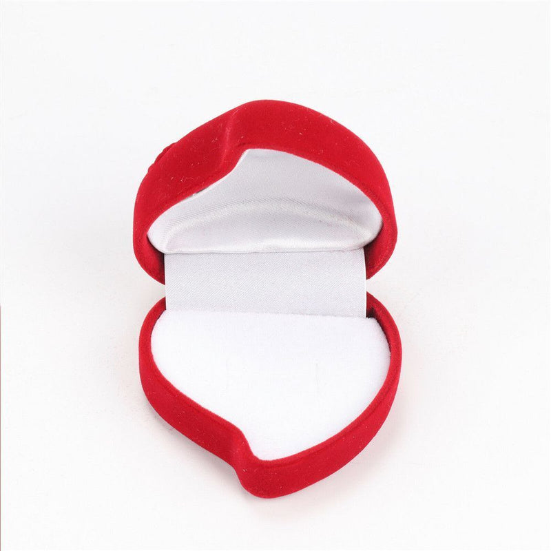 Gift Storage Engagement Jewelry Box Wedding Ring Box Red Heart Velvet Ring Box