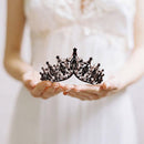 Goth Girls Baroque Queen Crown Tiaras for Women Crystal Wedding Crowns Black