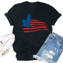 Independence Day Print Flag Tea T-Shirt (Black XL)