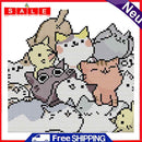 Full/Partial Cross Stitch Cat Kit Cotton 2 Strands Stamped Artwork Home Decor