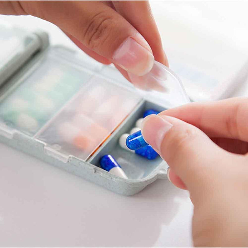 Pill Box Splitter Lattices Portable Tablet Medicine Holder Travel Organizer