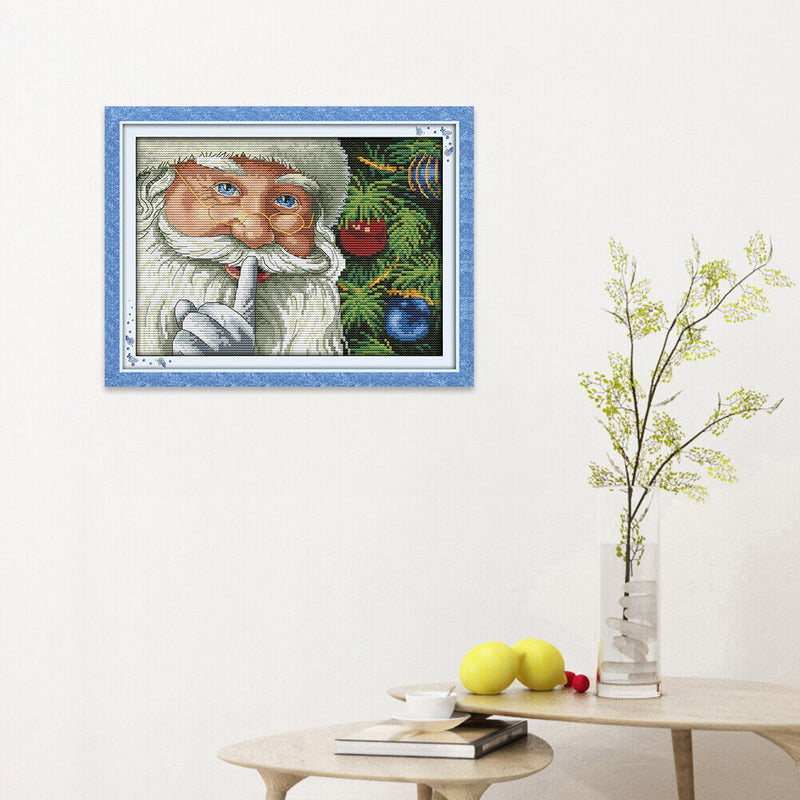 Cheerful Christmas Cross Stitch Needlework 14CT Stamped Embroidery (R308) Newly