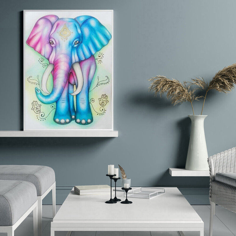 5D Diamond Painting Elephant DIY Full Round Drill Cartoon Animal Mosaic Crafts