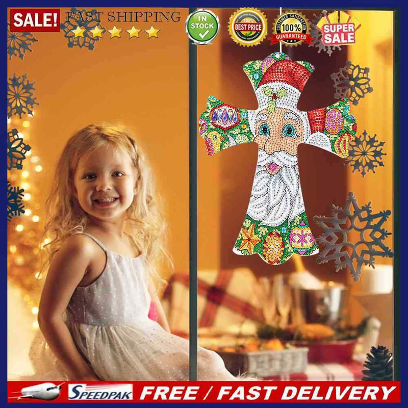 Creative Cross Christmas Home Decoration Pendant Single-Sided Point Drill (3)