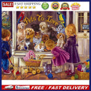 Drill Point Handicraft 5D Rhinestone Cat Dog Family Full Drill Diamond Pain
