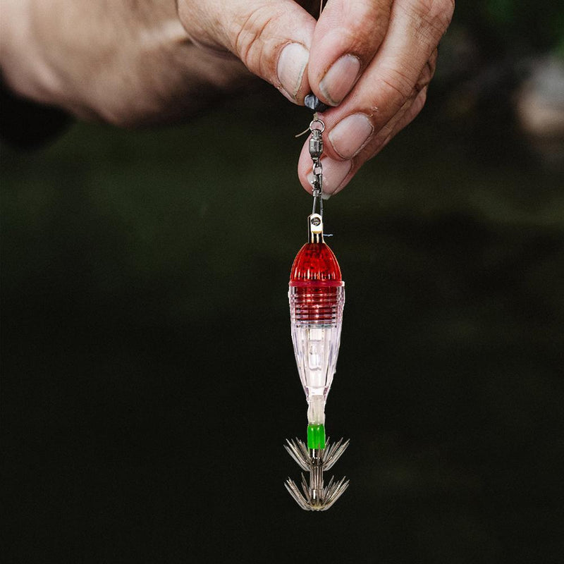 Button Battery Operated LED Light Fishing Lure Squid Hook Light (White)