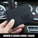 PU Leather Driver License Holder Business Credit Card Cover Wallet (Black)