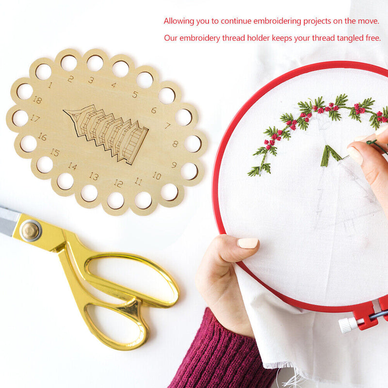 Wooden Hollow Out Cartoon Cross Stitch Threading Board Home Embroidery Holder