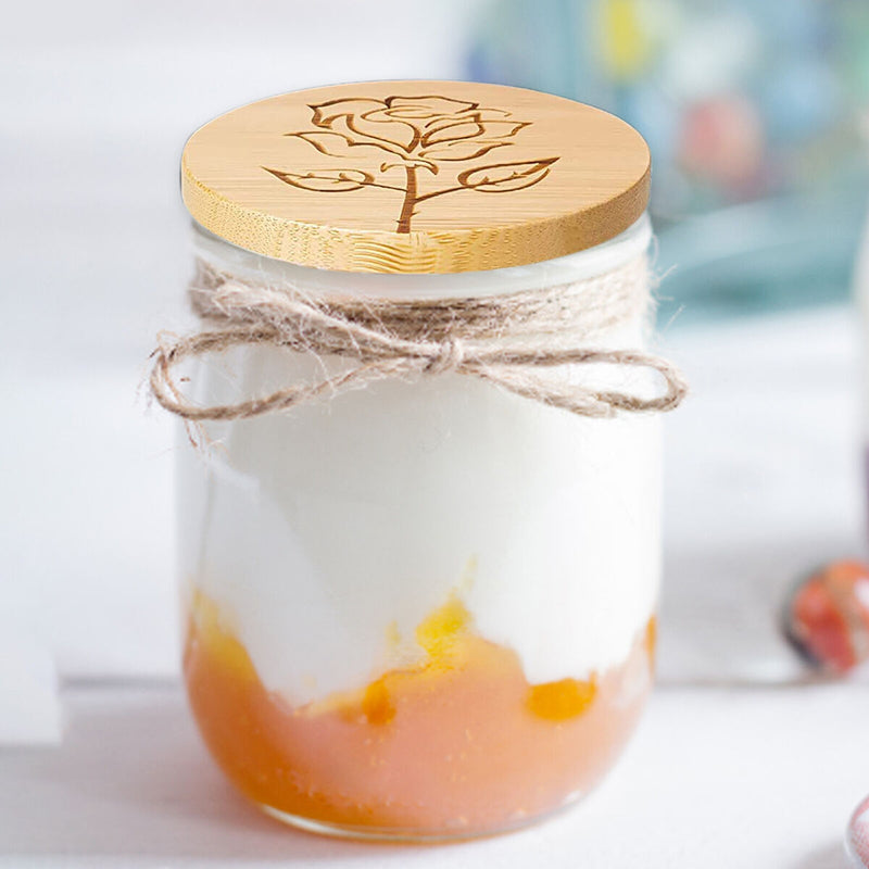 Bamboo Mason Jar Lids Reusable for Regular Mouth 68MM Tops Set 8 Packs