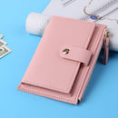 Women Fashion ID Card Multi-slot Wallet PU Leather Mini Purse Zipper Card Hol