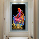 Frameless Oil Paint By Numbers DIY Fish Picture Craft Kit for Room Decoration