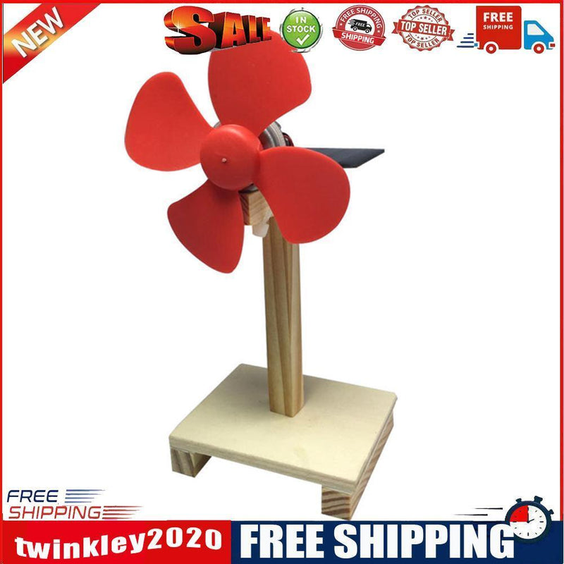 DIY Wood Rotating Solar Fan Experiments Assembling Educational Toys Gifts