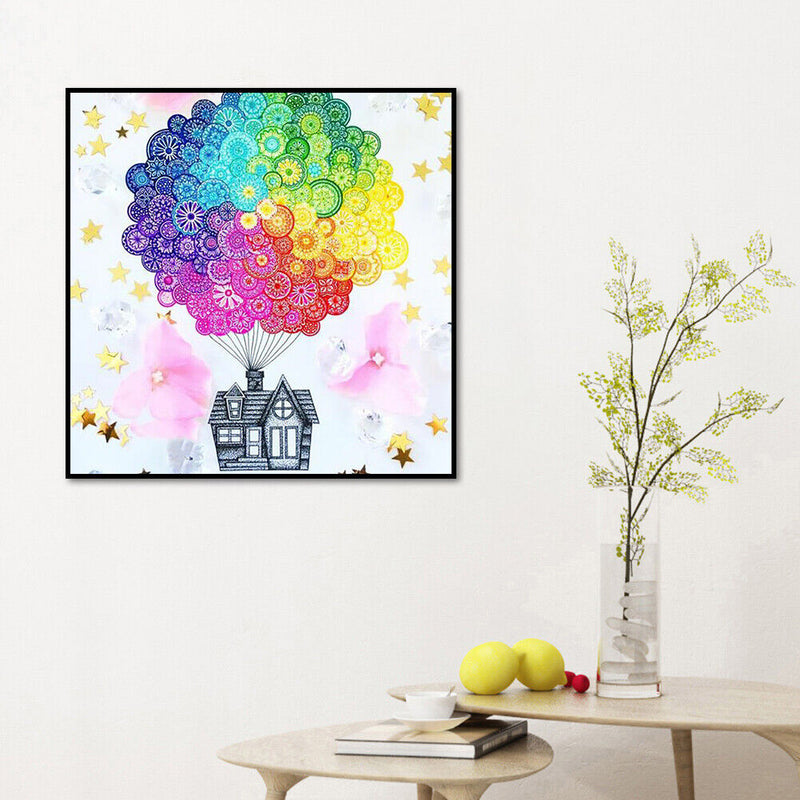 Full Round Diamond Painting Dream of Flying House Rhinestone Mosaic Home Decor