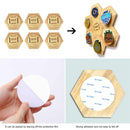 Hanger Rack Wooden Decoration Hexagon Honeycomb Medal Storage Case Display