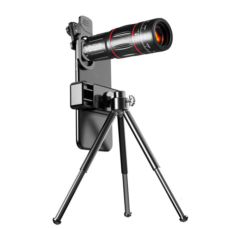 4 in 1 Camera Lens HD 28x Mobile Phone Lens Wide Angle Macro Lens for Smartphone