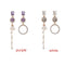 Women Purple Crystal Dangle Earrings Ear Stud Drops Earrings Rhinestone