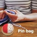 Fabric Needle Storage Holder Pastoral Round Pin Cushion for Needlework Craf