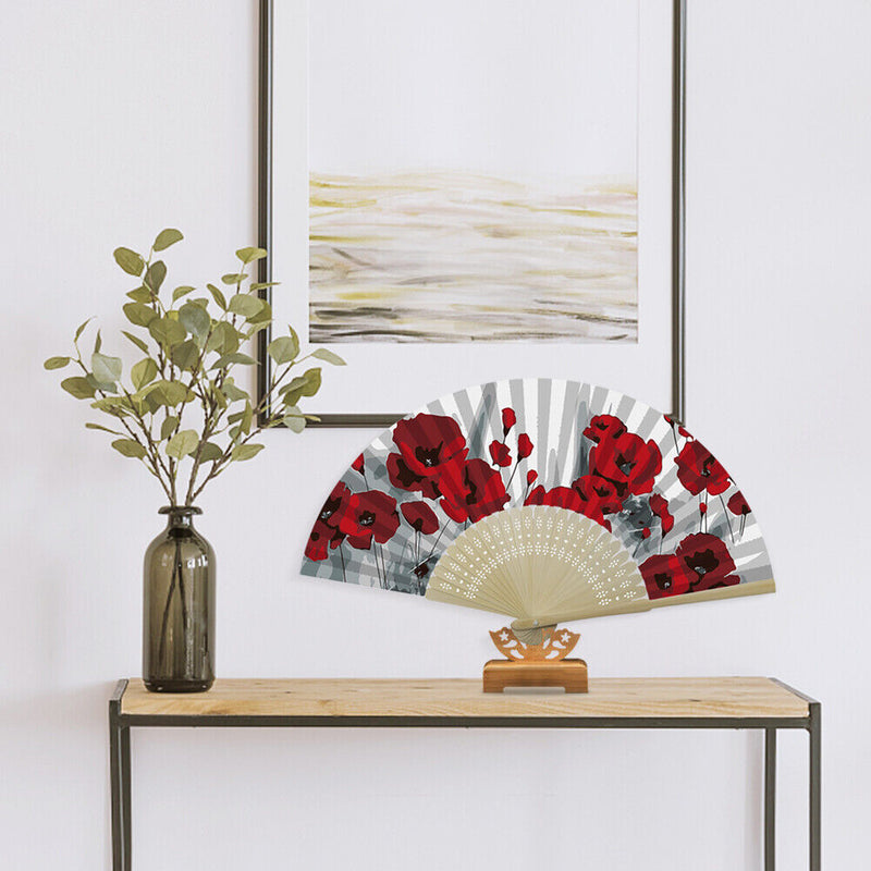 DIY Acrylic Drawing Paper Fans Rose Oil Paint Kit by Numbers Folding Fan Gi