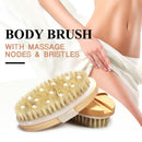 Wooden Bristle Body Brush Dry Wet Bath Scrubber Massager Exfoliate Shower Tools