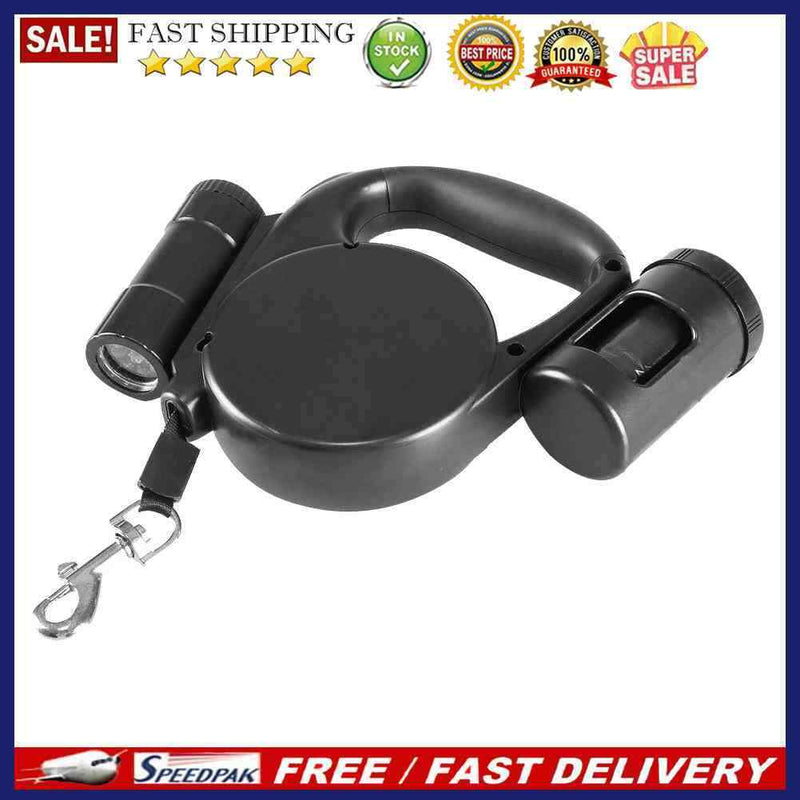 Automatic Retractable LED Pet Dog Leash with Garbage Bag Walking Traction R